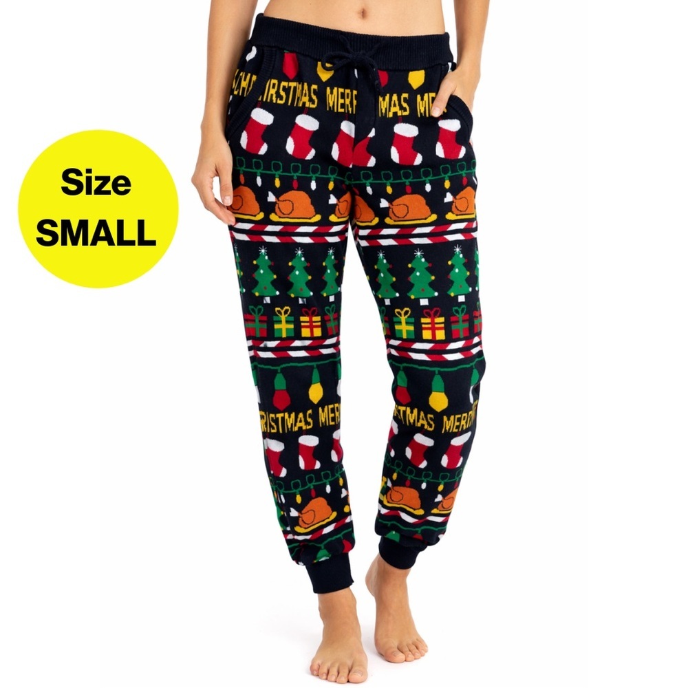 3/for $15 🍒 HOLIDAY Stretchy Fleece Christmas Joggers (Women’s Small)
